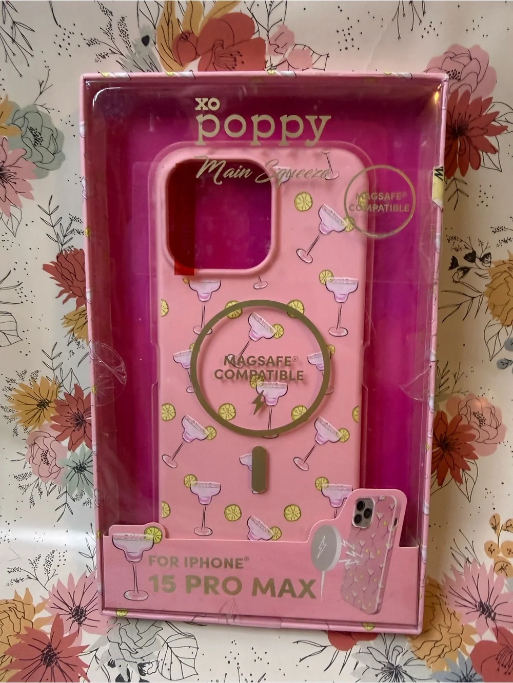 xo poppy Pink Margarita MagSafe Case for iPhone 15 Pro Max